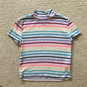 Forever 21 Multicolored Mock Neck Top
